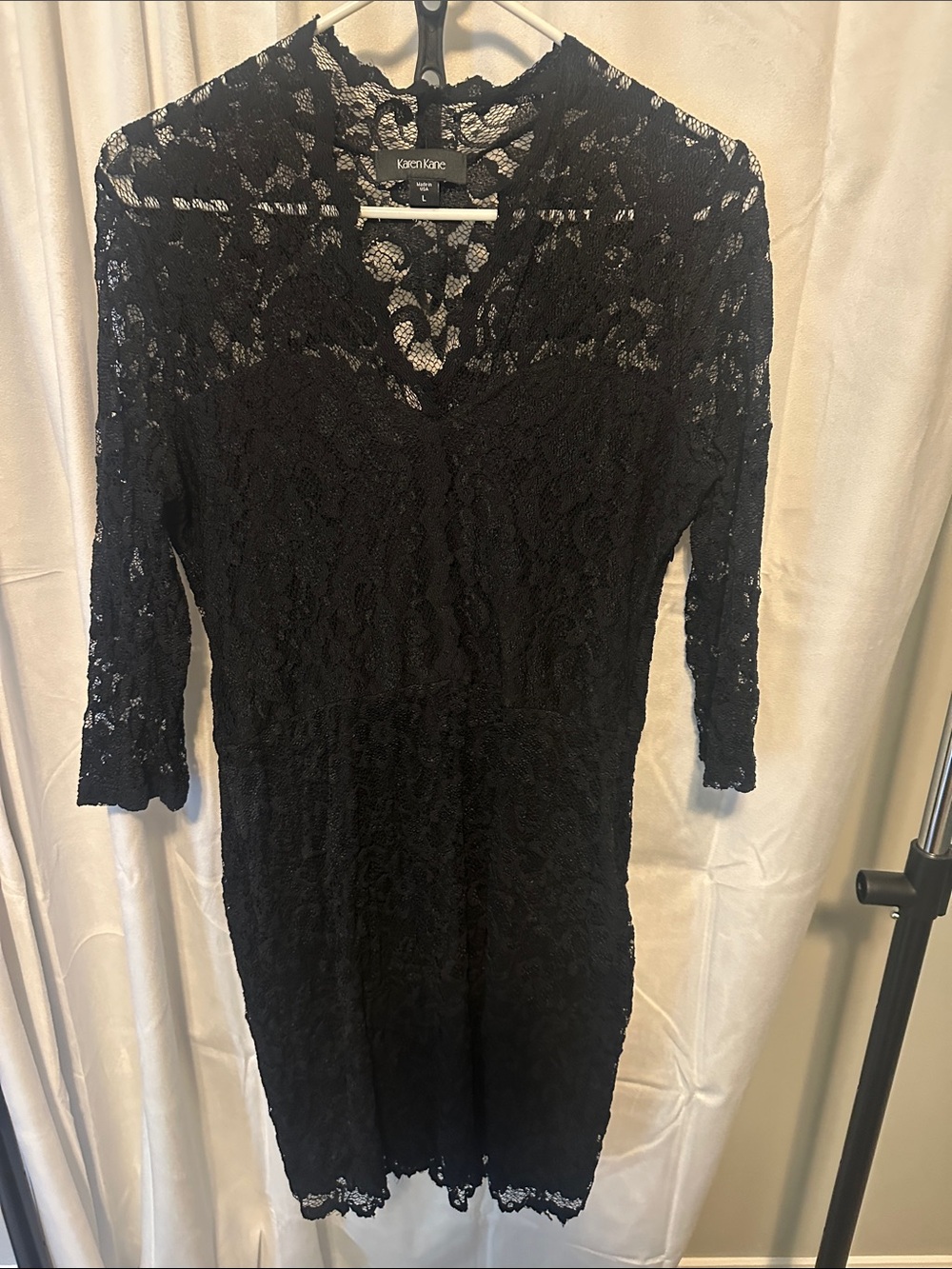Black Lace Sheath Dress - Picture 3 of 4